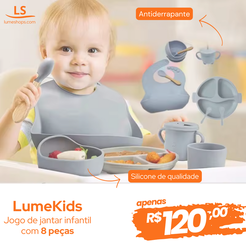 LumeKids - Conjunto de jantar para bebês (8 peças)